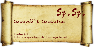 Szpevák Szabolcs névjegykártya