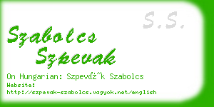 szabolcs szpevak business card